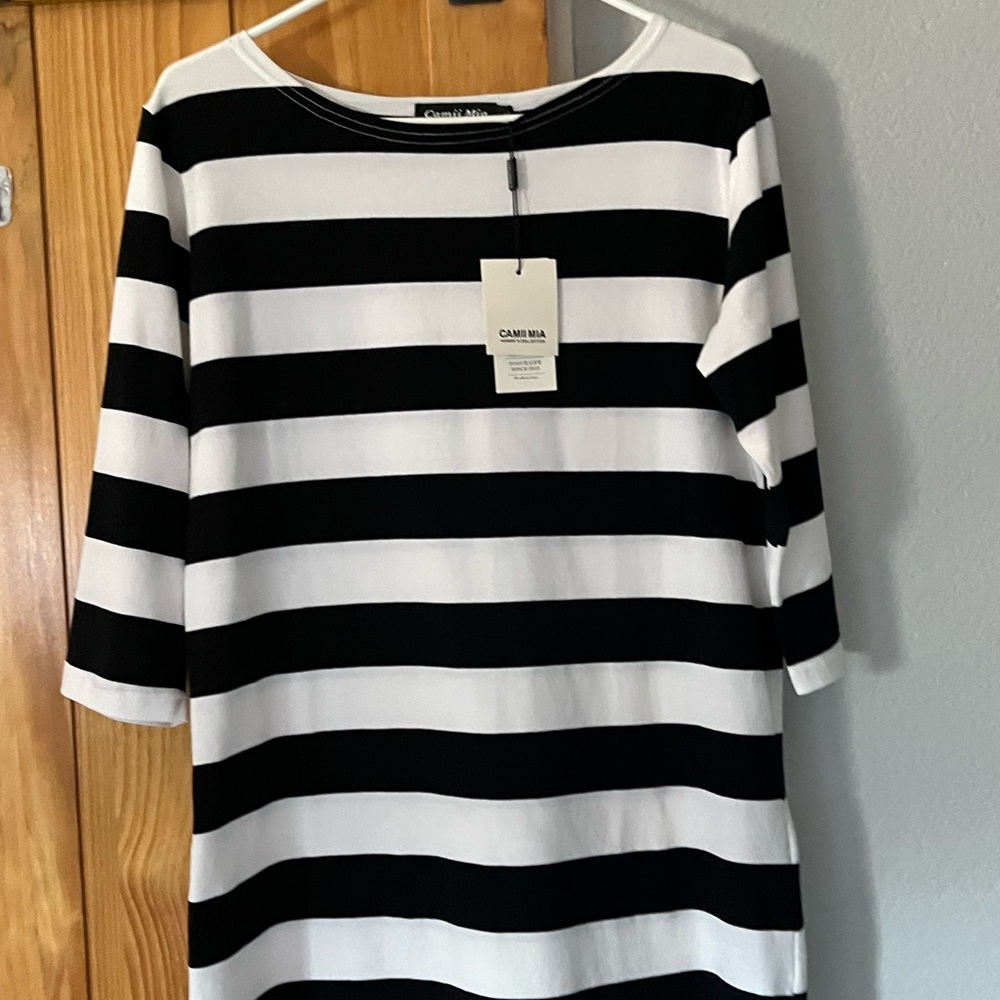 Black and White Striped Top